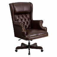 traditional-brown-leather-office-chair
